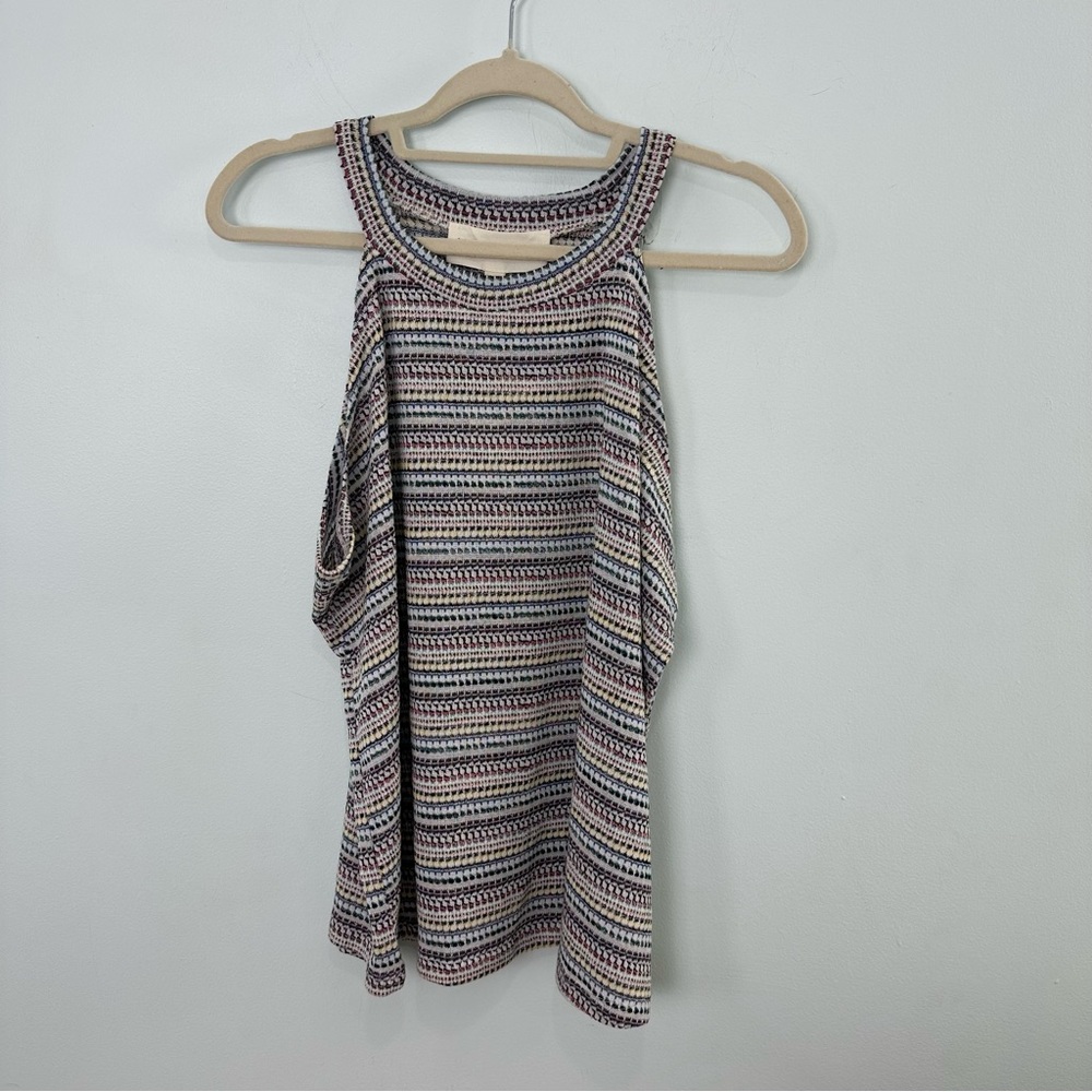 Hiatus Women's Size 1X High Neck Halter Knit Striped Tank Top NWT